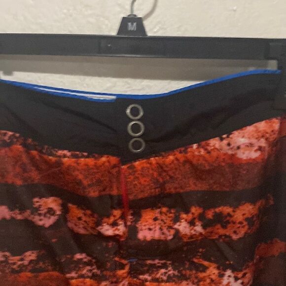 Diesel Swimwear Red Acid Dye Board Short Size US 32.  12 inch inseam - Picture 3 of 6